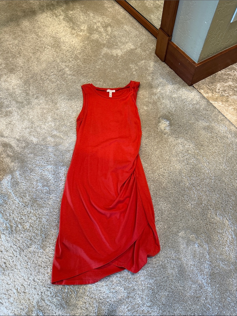 Leith Red Asymmetrical Sleeveless Dress
